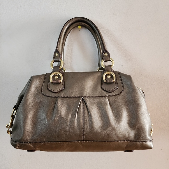 Coach Ashley Convertible Leather Metallic Satchel Handbag Purse F15445 - Picture 3 of 16